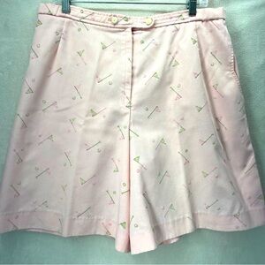 Vtg Difini Originals Pink Golfing Shorts Women Sz 16 Tees Balls Golf All Over